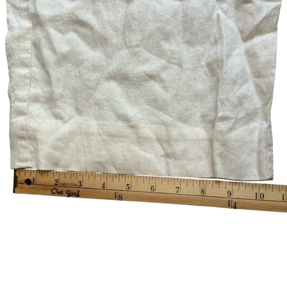 Everlane Linen Way High Drape Pant Women 14 Pleated Cream White Beige Wide Leg - Picture 9 of 10